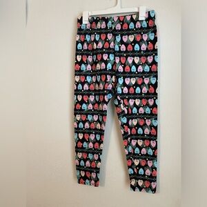 No Boundaries Black Leggings with Festive Pattern size L